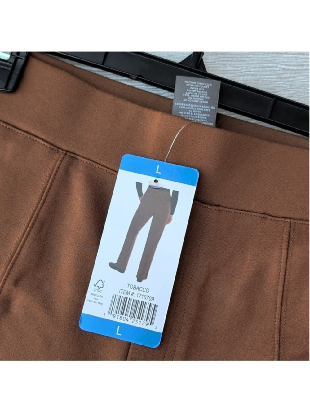 Matty M Chocolate Brown Women's Trousers Slim Tapered Leg Size Large - Picture 6 of 9